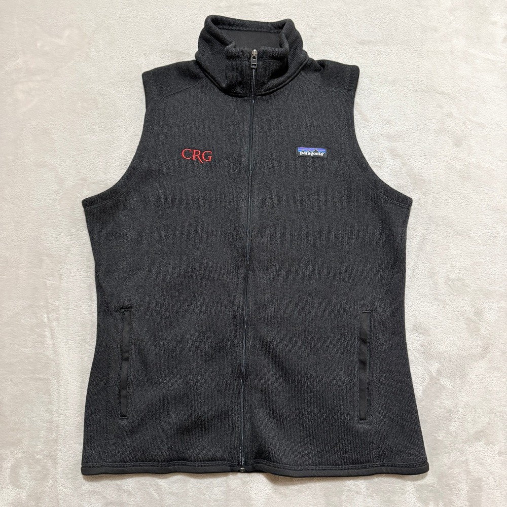 Patagonia Better Sweater Vest Women L Black Full Zip Fleece Slim Outdoor Hiking